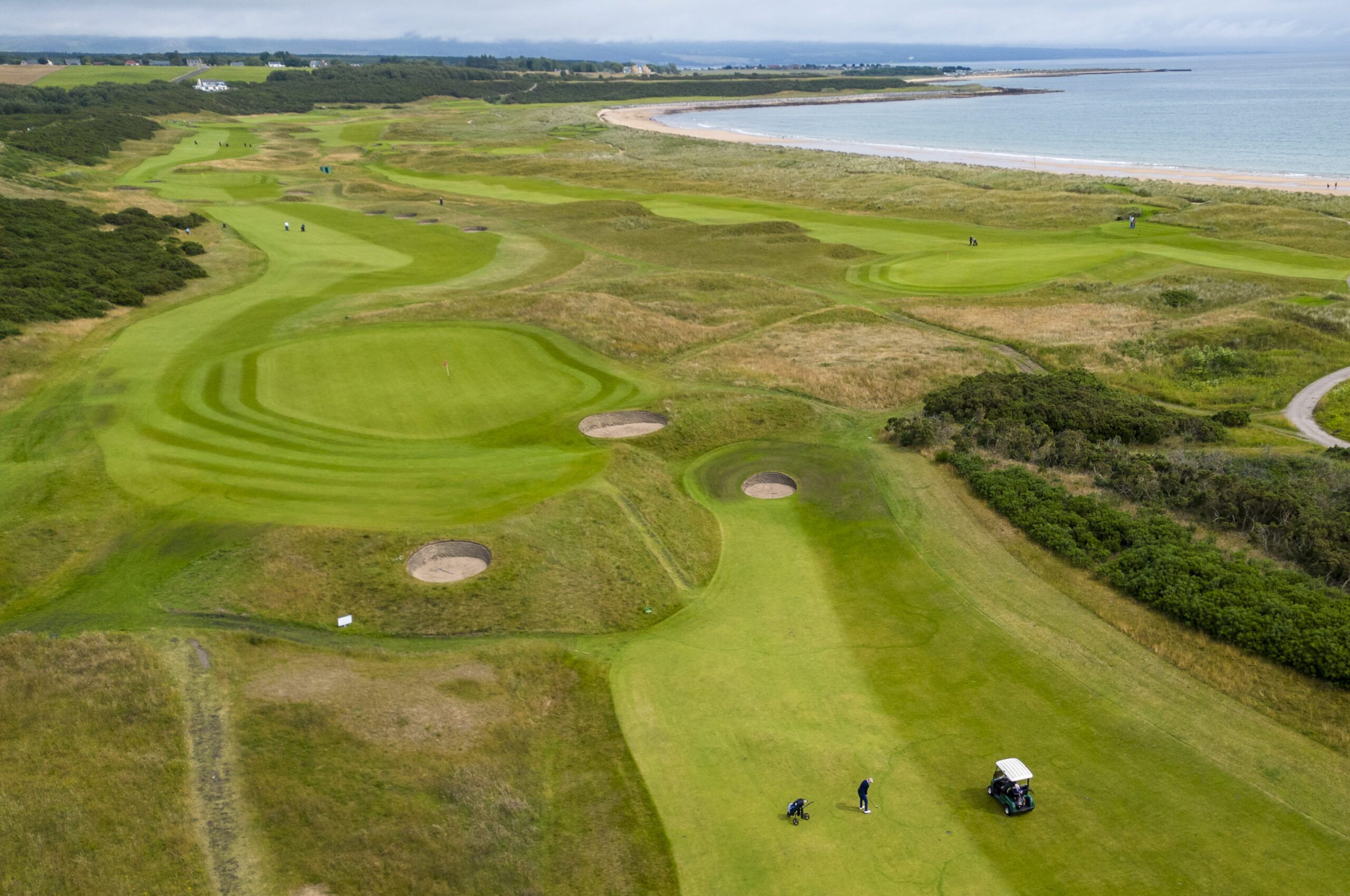 An aerial shot of Royal Dornoch golf club.